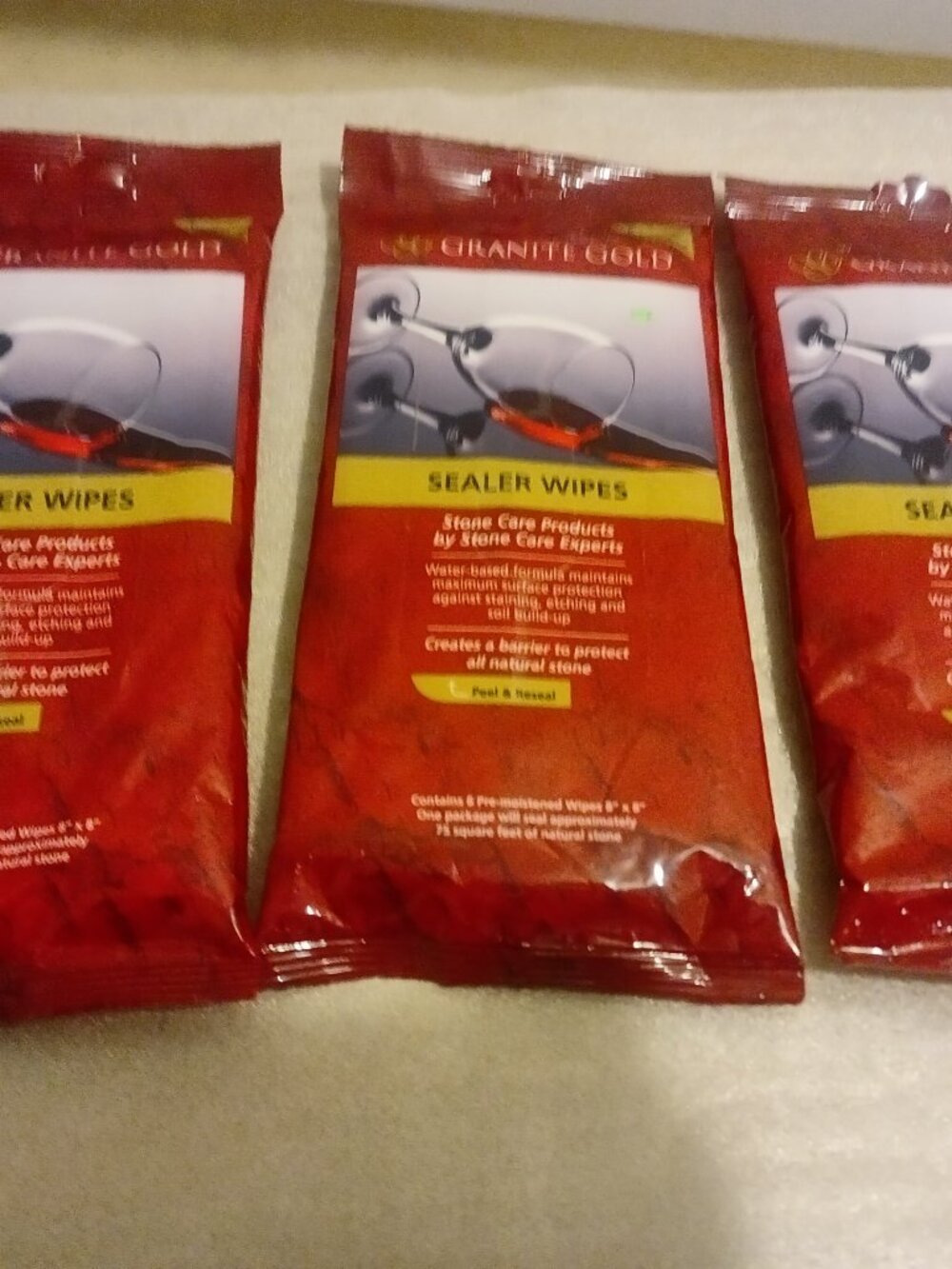 3x Granite Gold Commercial / Residential Penetrating Natural Stone Sealer Wipes
